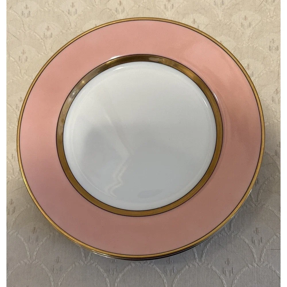 Fitz & Floyd Bread and Butter Plate Renaissance Peach Pink Gold Trim 6.5